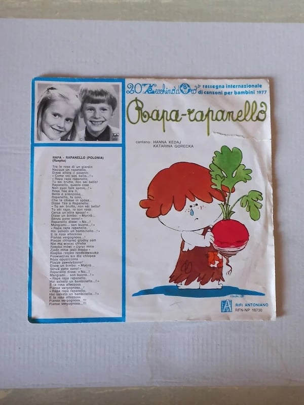 20° Zecchino D'Oro 1977 Rapa-rapanello e Biribindi-biribanda 45 Giri
