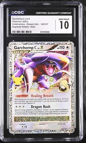 CGC 10 GARCHOMP 145 C LV. X CELEBRATIONS CLASSI COLLECTION POKEMON GEM MINT