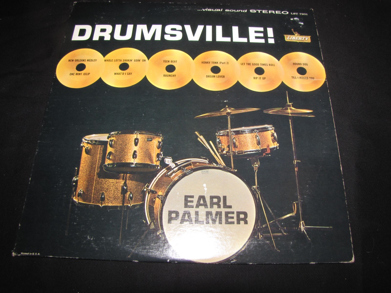 EARL PALMER - DRUMSVILLE! - LIBERTY RECORDS LP LST  7201