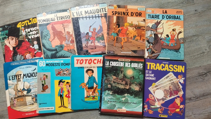 Lot 10 BD cotées état moyen : Bilal, Gotlib, Franquin, Tabary
