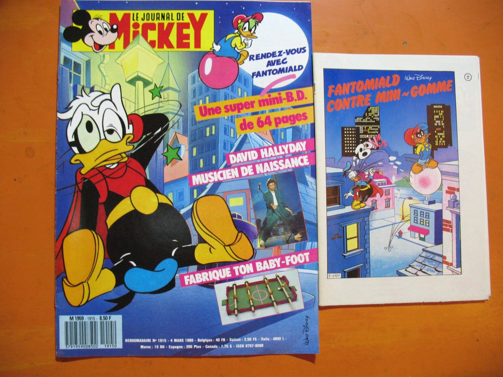 Le Journal de Mickey N° 1915 du 04/03/1989- Avec une mini-BD de 64 pages