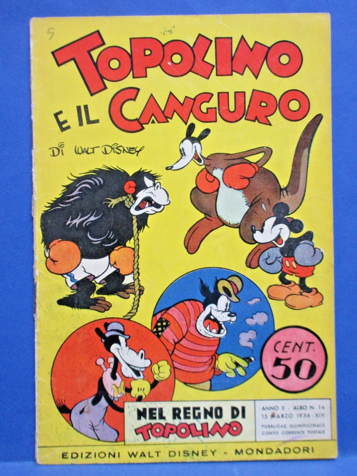 TOPOLINO E IL CANGURO Nel Regno di Topolino 14 DISNEY MONDADORI 1936 originale !