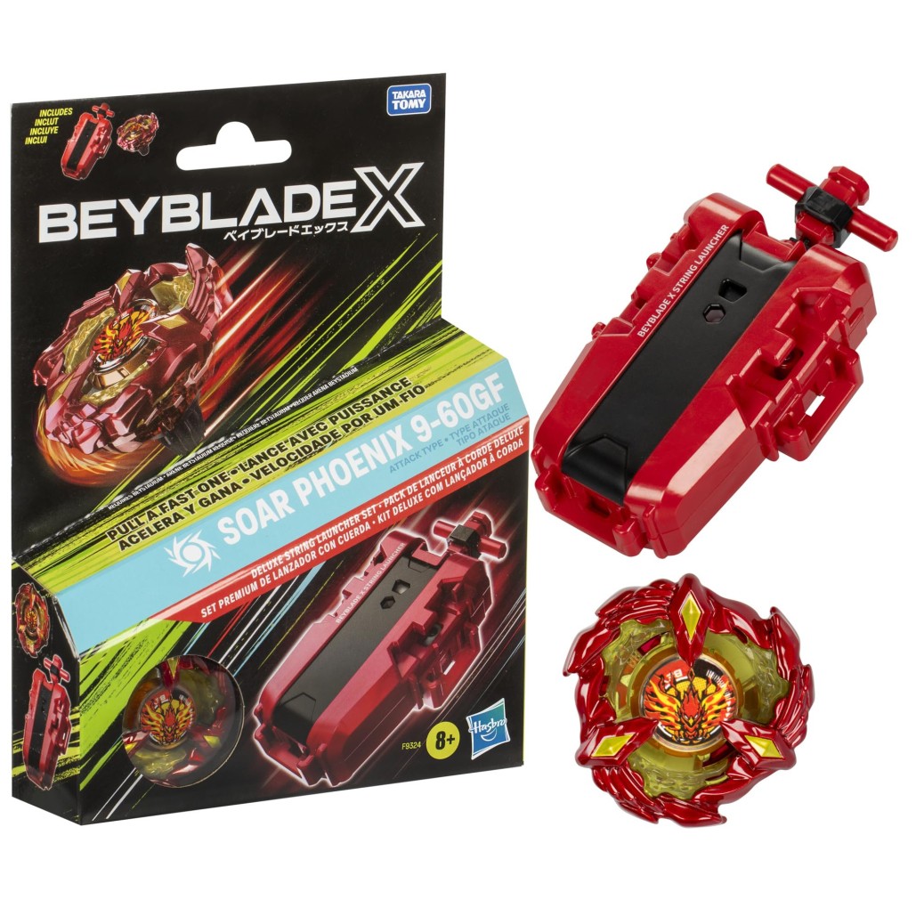 Beyblade X Soar Phoenix 9-60GF Deluxe String Launcher Set with Attack Type Right