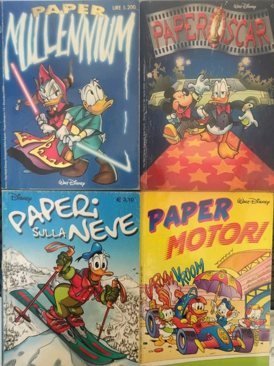 Lotto Disney : Paper Millennium, Paperoscar, Paperi Sulla Neve, Paper Motori.