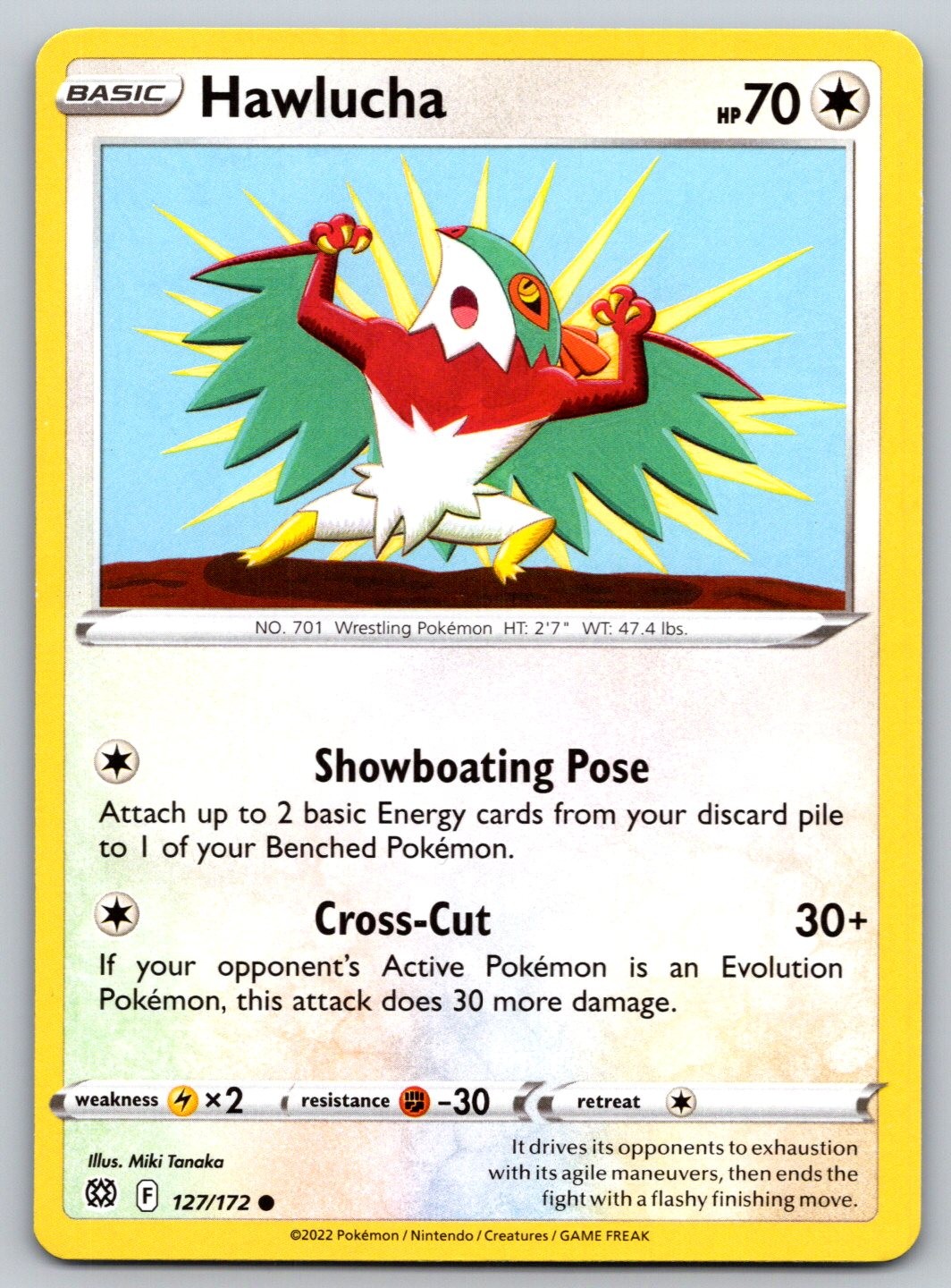 Pokemon Hawlucha 127/172 stelle brillanti comuni leggermente giocato