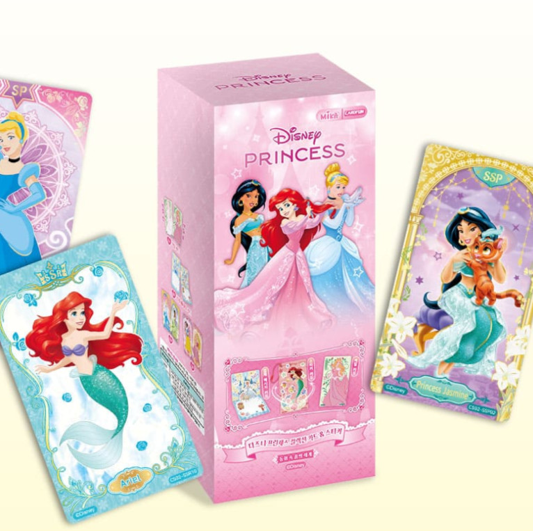 Disney Princess Collection Cards Stickers Display Box Korean Ver 30 Packs New