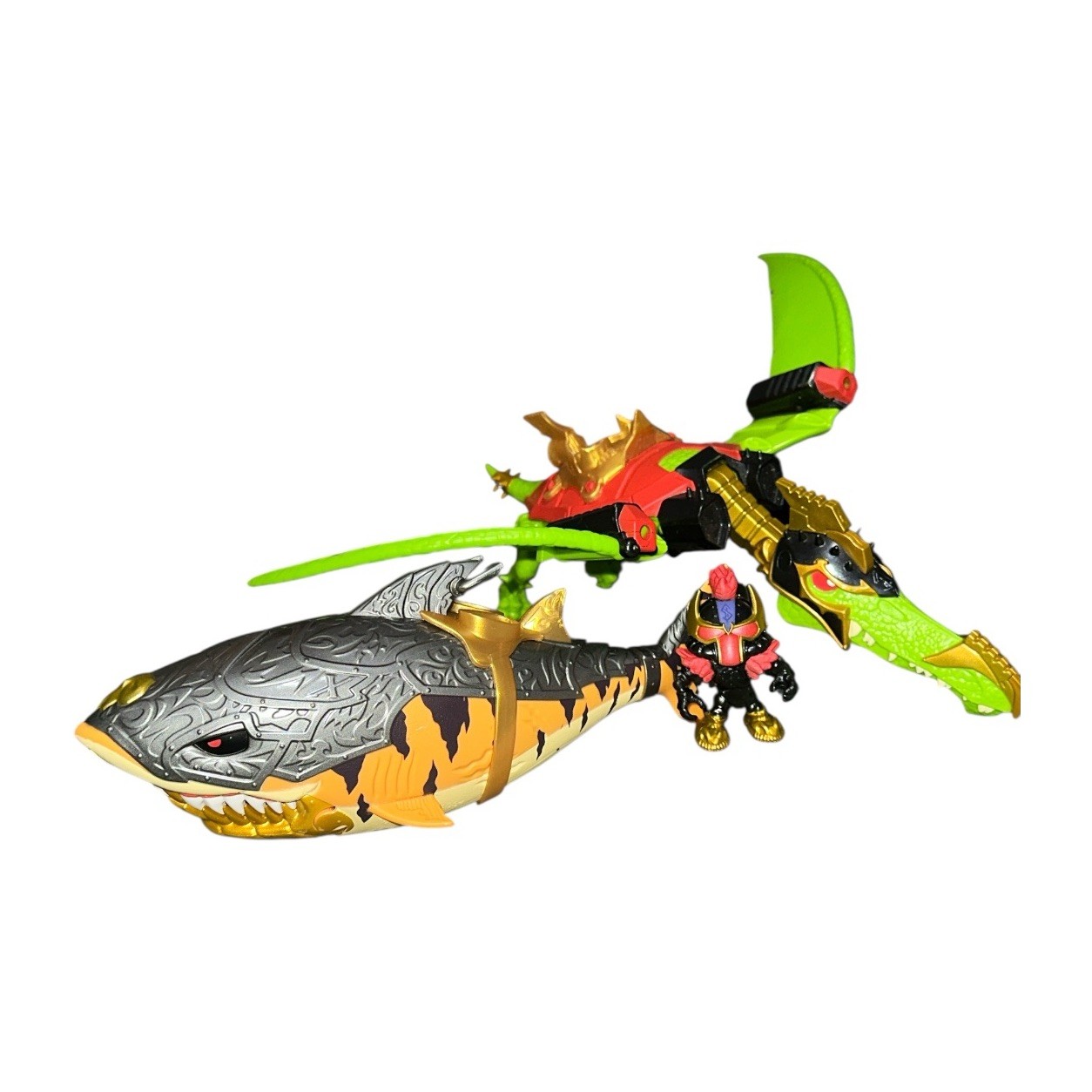Lotto Figurine Treasure X Dino Gold Pteranodonte Squalo Bestia e Cacciatore Alci Giocattoli