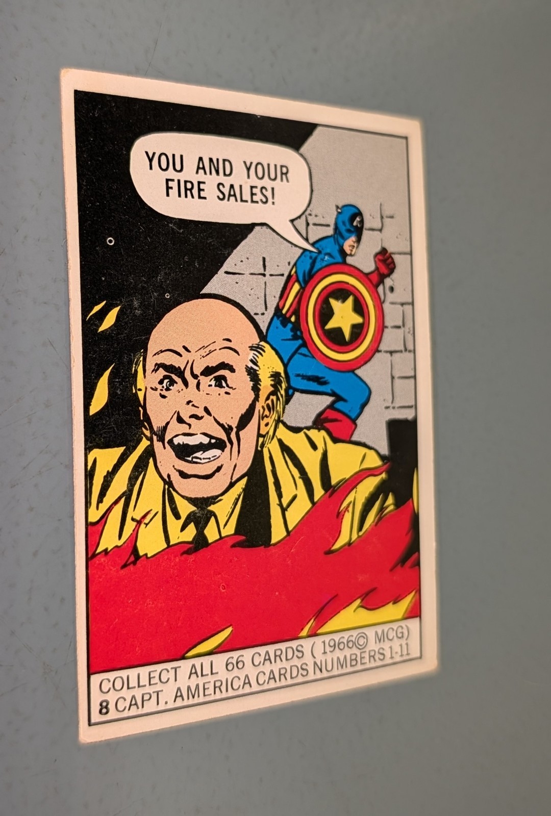 1966 Donruss Marvel Super Heroes Capitan America #8 VG/EX carta da collezione vintage!