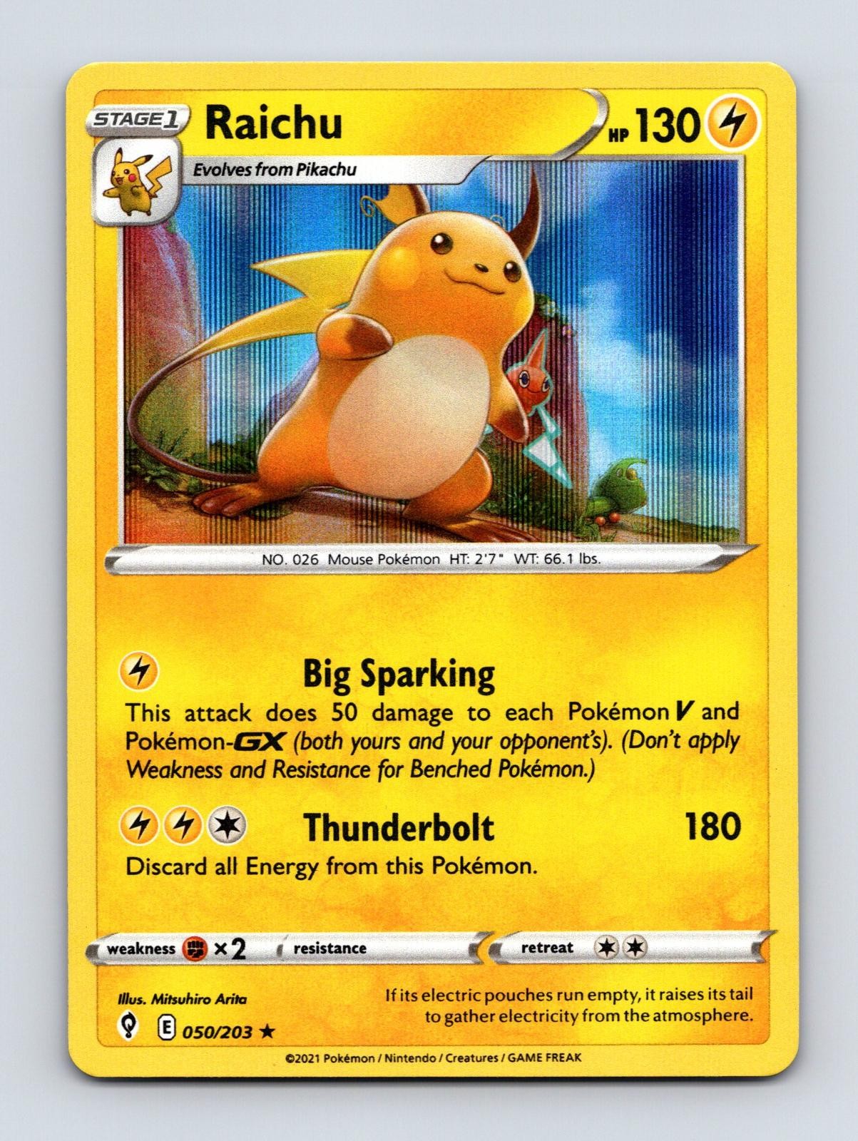Raichu 050/203 Holo Raro Cieli in Evoluzione Pokemon quasi nuovo
