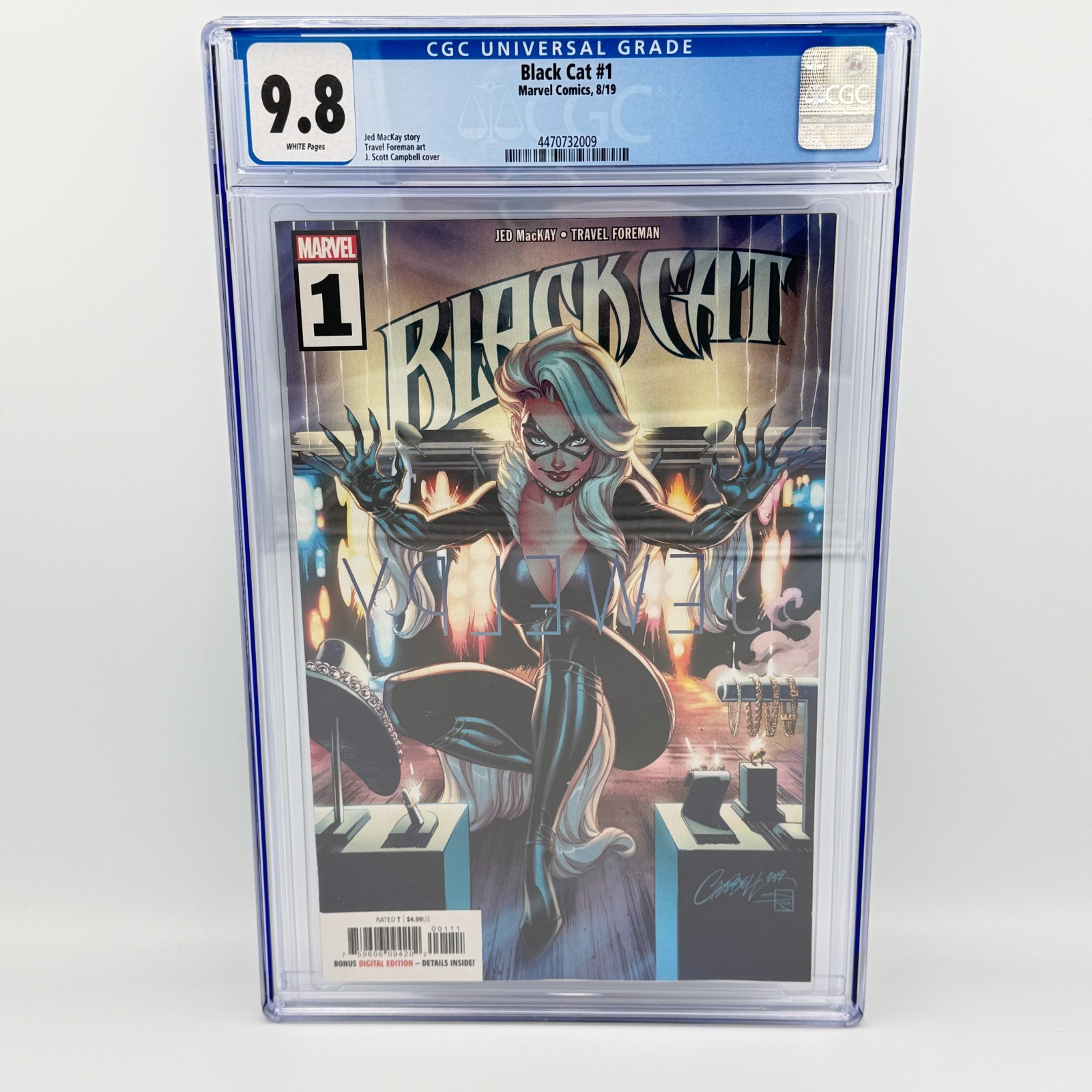Black Cat #1 CGC 9.8 J. Scott Campbell copertina A Marvel 2019 pagine bianche