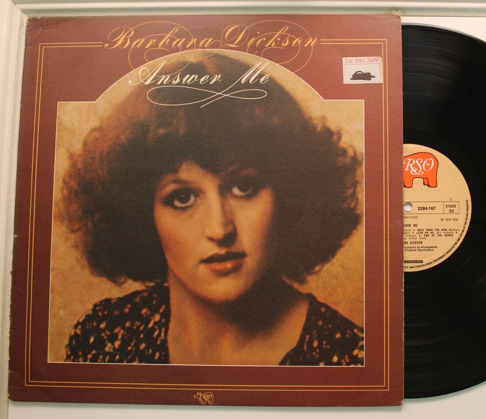 Barbara Dickson Lp Answer Me On Rso - Vg+ To Vg++ / Vg+ To Vg++