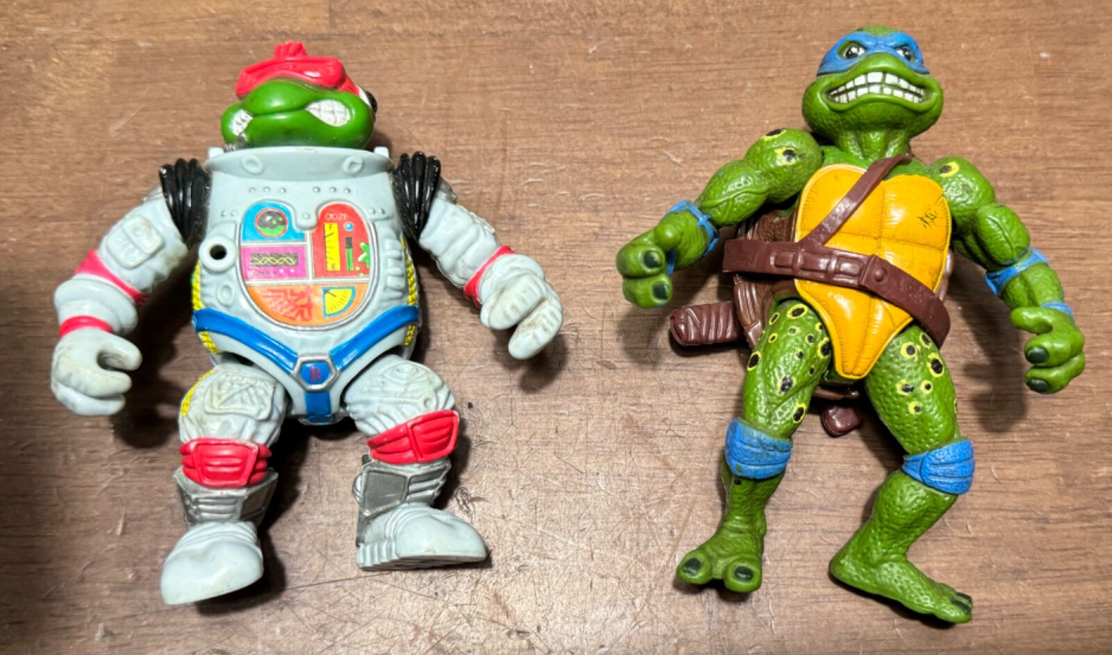 TMNT Tartaruga Ninja Movie Star Leo 1992 & Space Cadet Rafael 1990 figurine sfuse