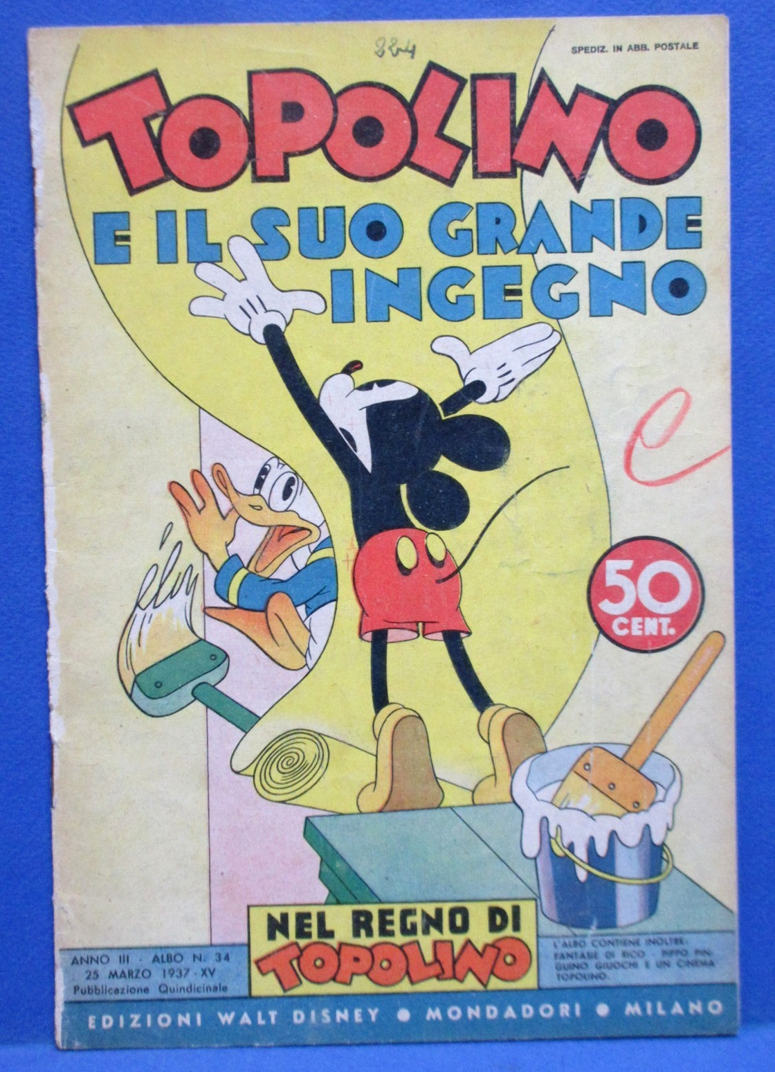 TOPOLINO E IL SUO GRANDE INGEGNO Nel Regno di Topolino 34 DISNEY MONDADORI 1937