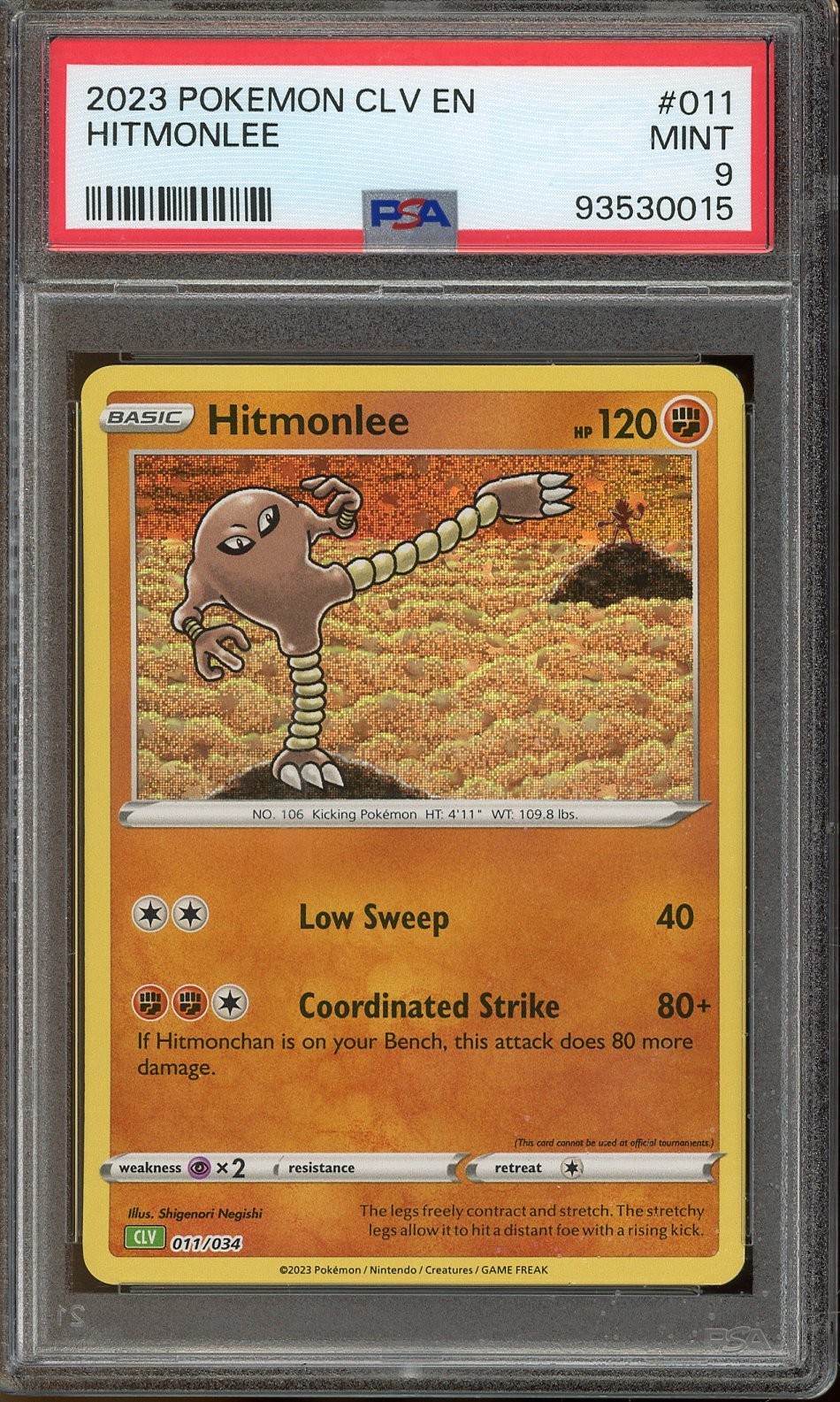 Hitmonlee 011/034 Holo CLV Venusaur Classic Gioco di Carte Collezione ITALIANO - PSA 9