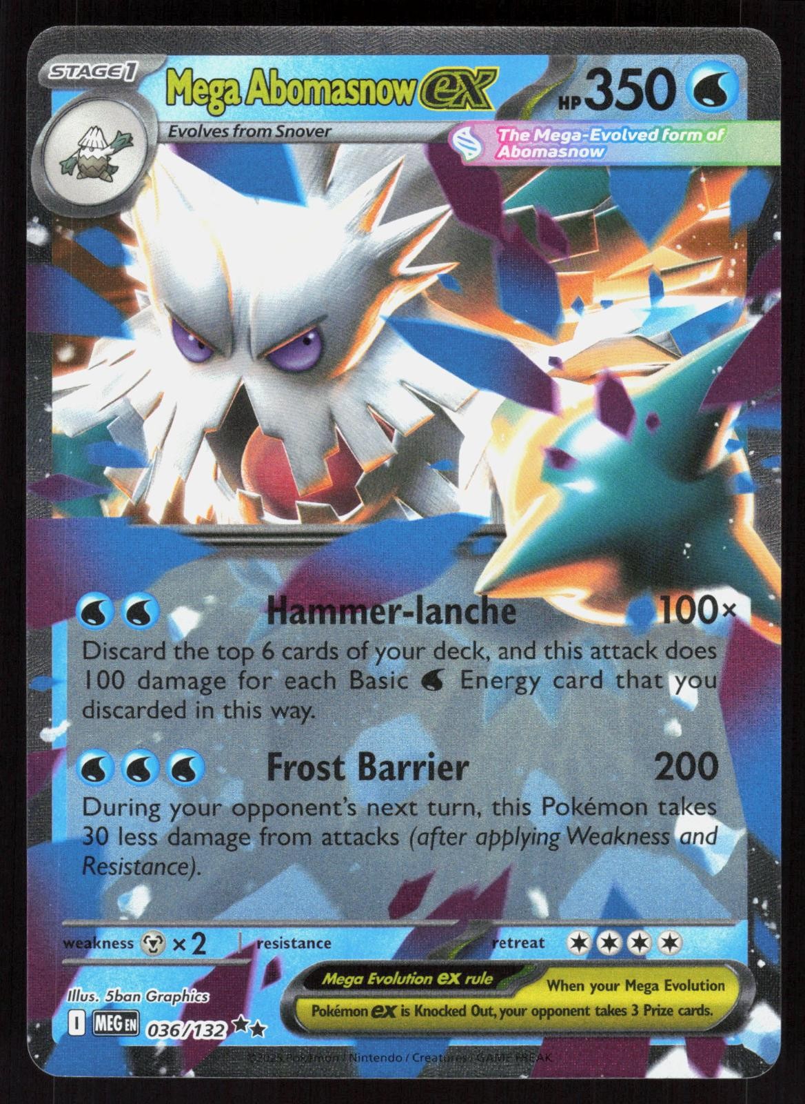 Mega Evoluzione Mega Abomasnow ex 036/132 Doppio Raro Pokemon Holo NM/M