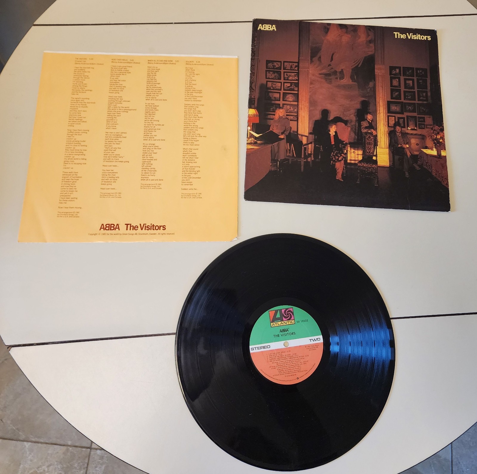ABBA THE VISITORS LP 1981 ORIG INNER SLEEVE NO BARCODE ATLANTIC