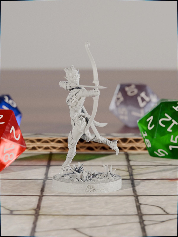 Miniatura 32mm in resina per D&D / GdR – 046 - Elfa/Mezzelfa Mostro/Nemico – Stampata in 3D