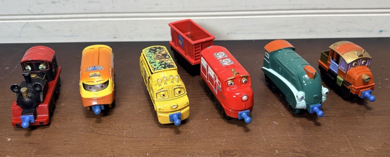 6 Tomy Chuggington Trains action chugger, Wilson, Mtambo, Pete, Olwin & Hodge