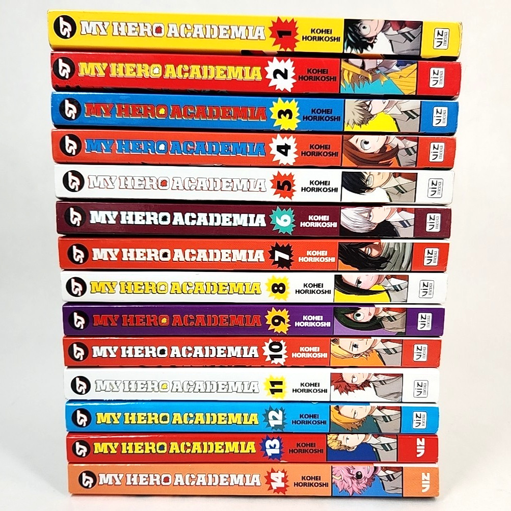 Lotto fumetti manga Kohei Horikoshi My Hero Academia vol 1-14 viz inglese