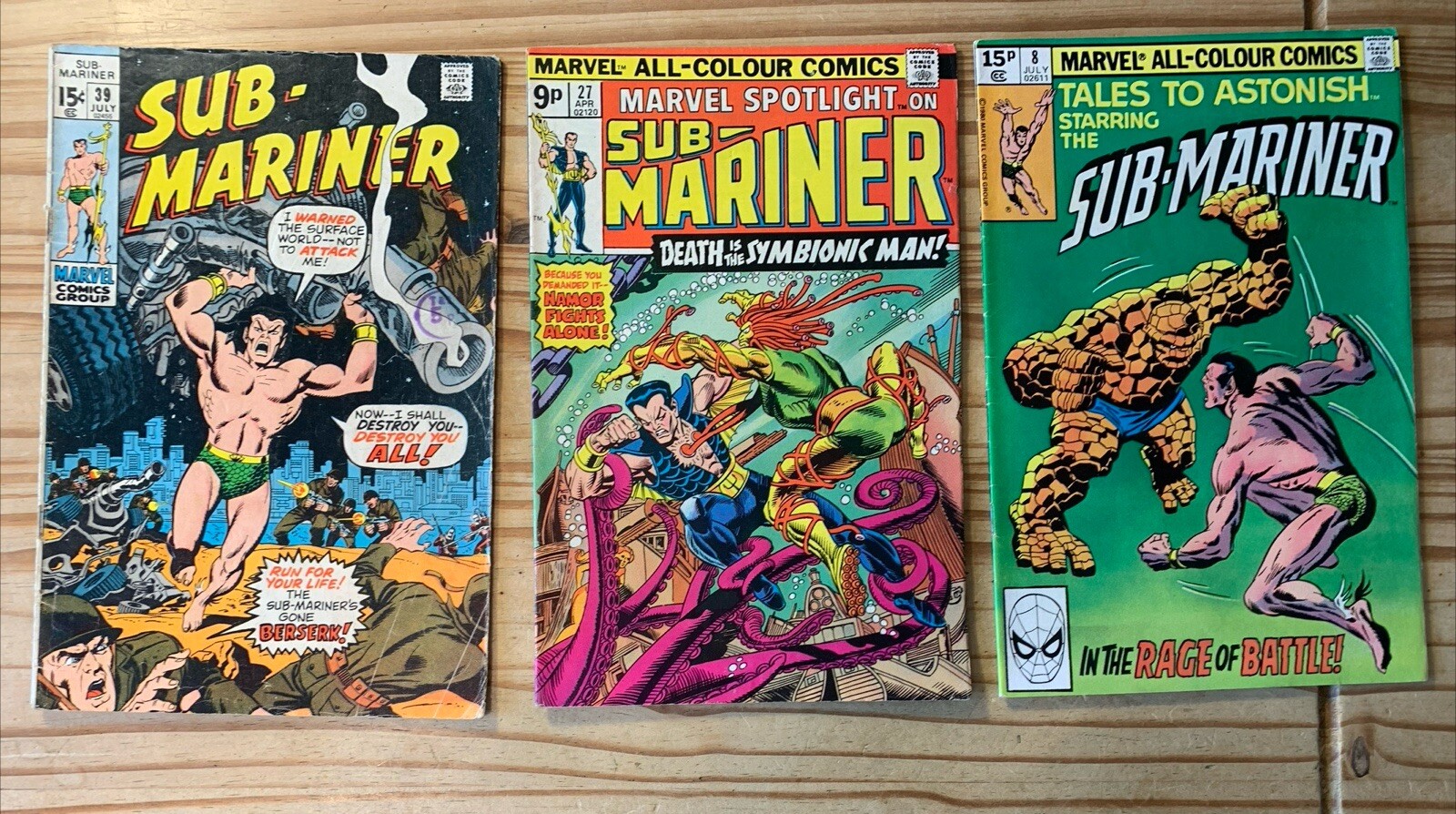 SUB-MARINER LOT OF 3, SUB-MARINER #39, MARVEL SPOTLIGHT #27, ASTONISH (VOL 2) #8