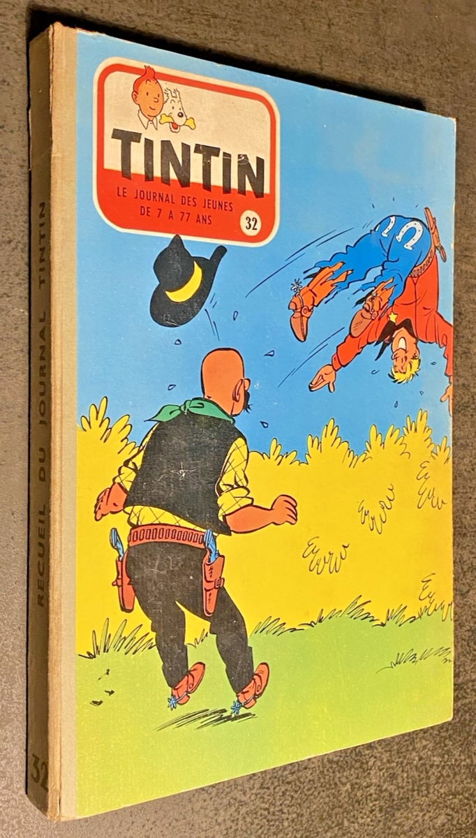 Reliure Journal de TINTIN  Album N° 32 - 1957 -Etat Très Correct- Cote BDM 350 €