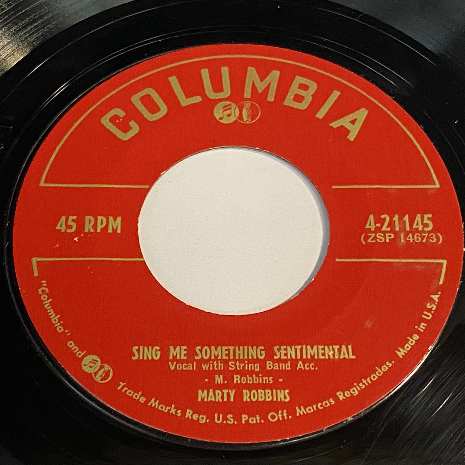 Marty Robbins: Sing Me Something Sentimental / At The End Of A Long 45 - Country