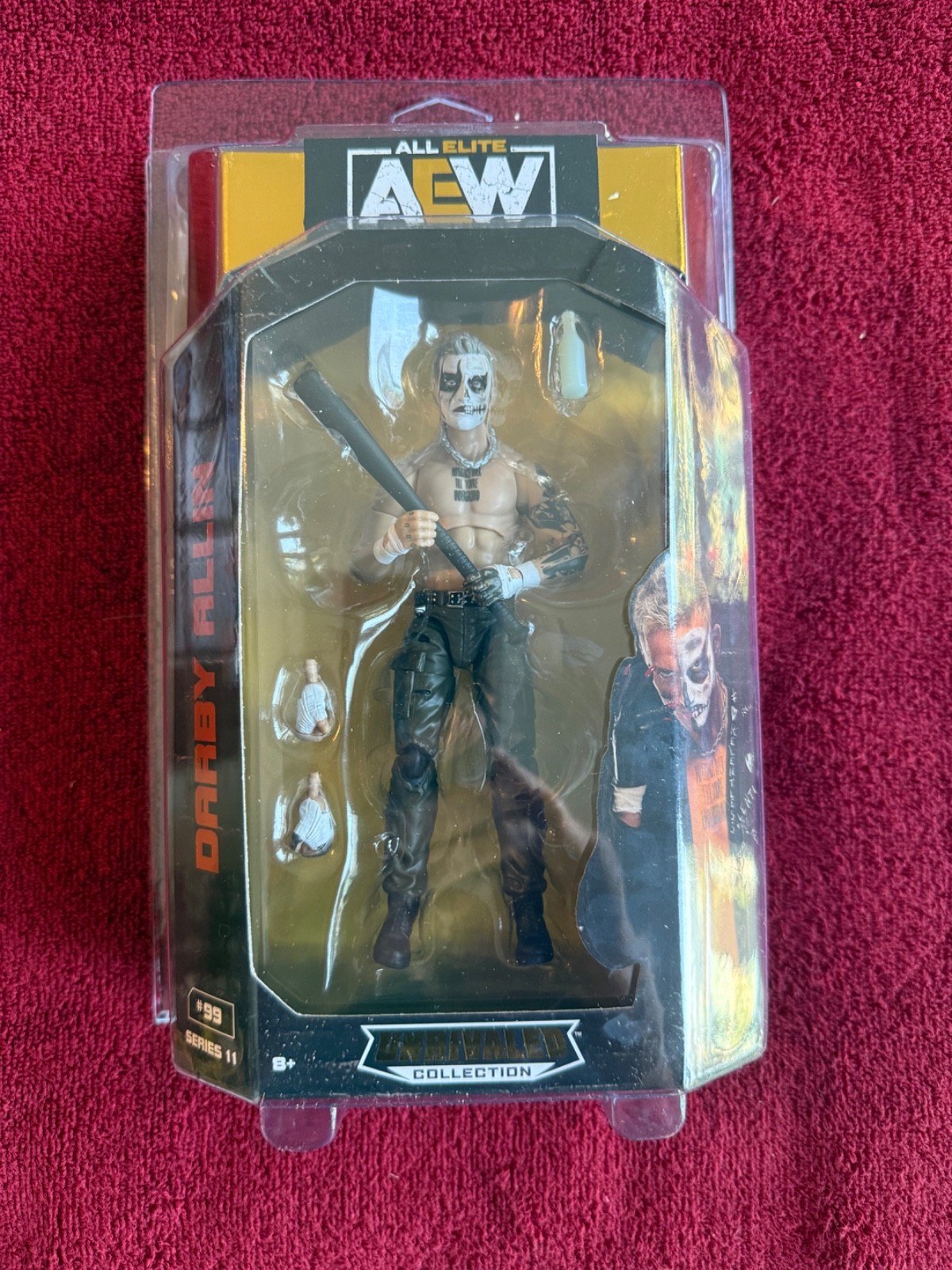 AEW Jazwares Unrivaled 11 Darby Allin nuovo con scatola custodia defender