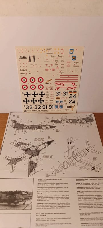 Foglio decals FIAT G-91 scala 1:48