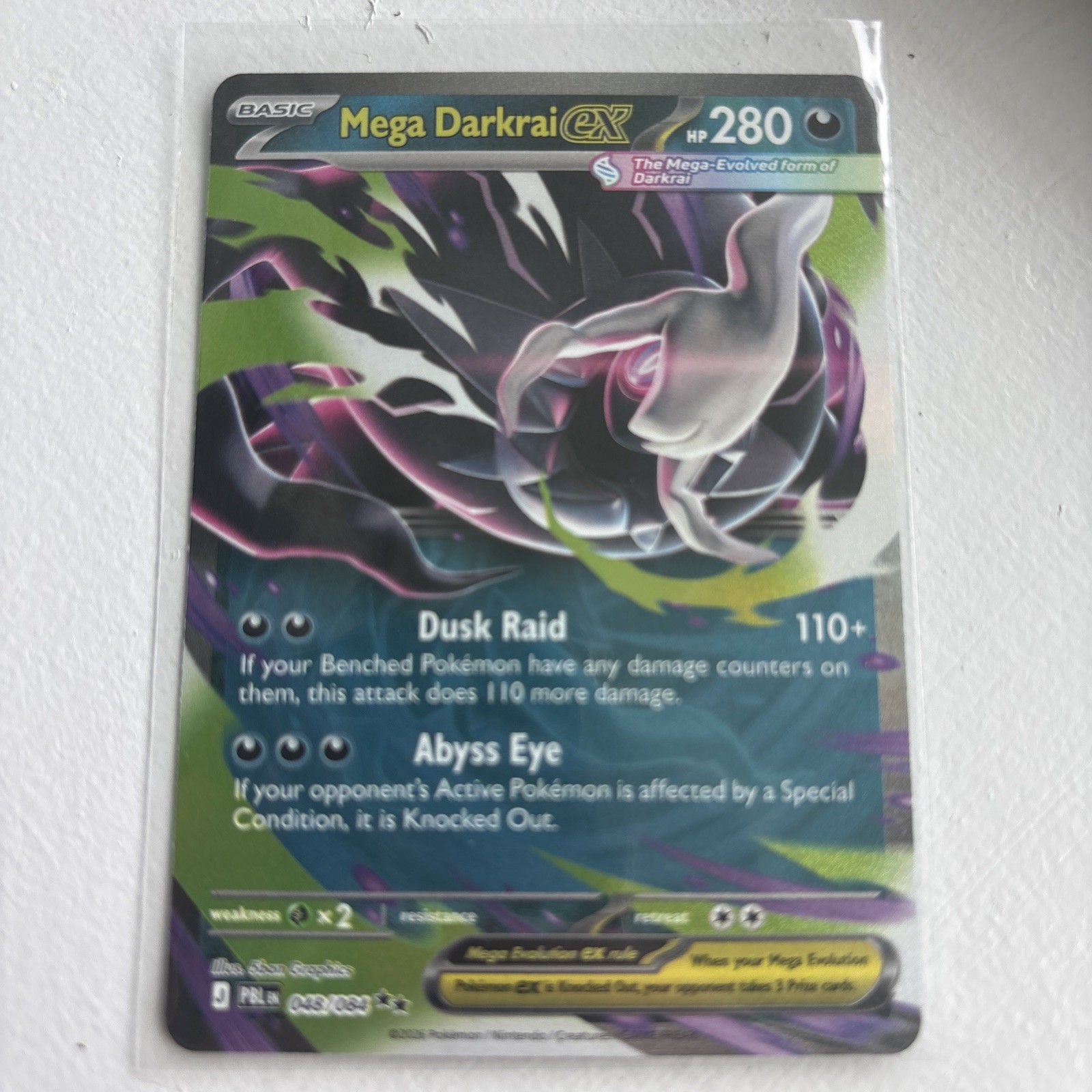 Pokémon TCG Mega Darkrai EX 048/084 Doppio Raro Pitch Nero quasi nuovo