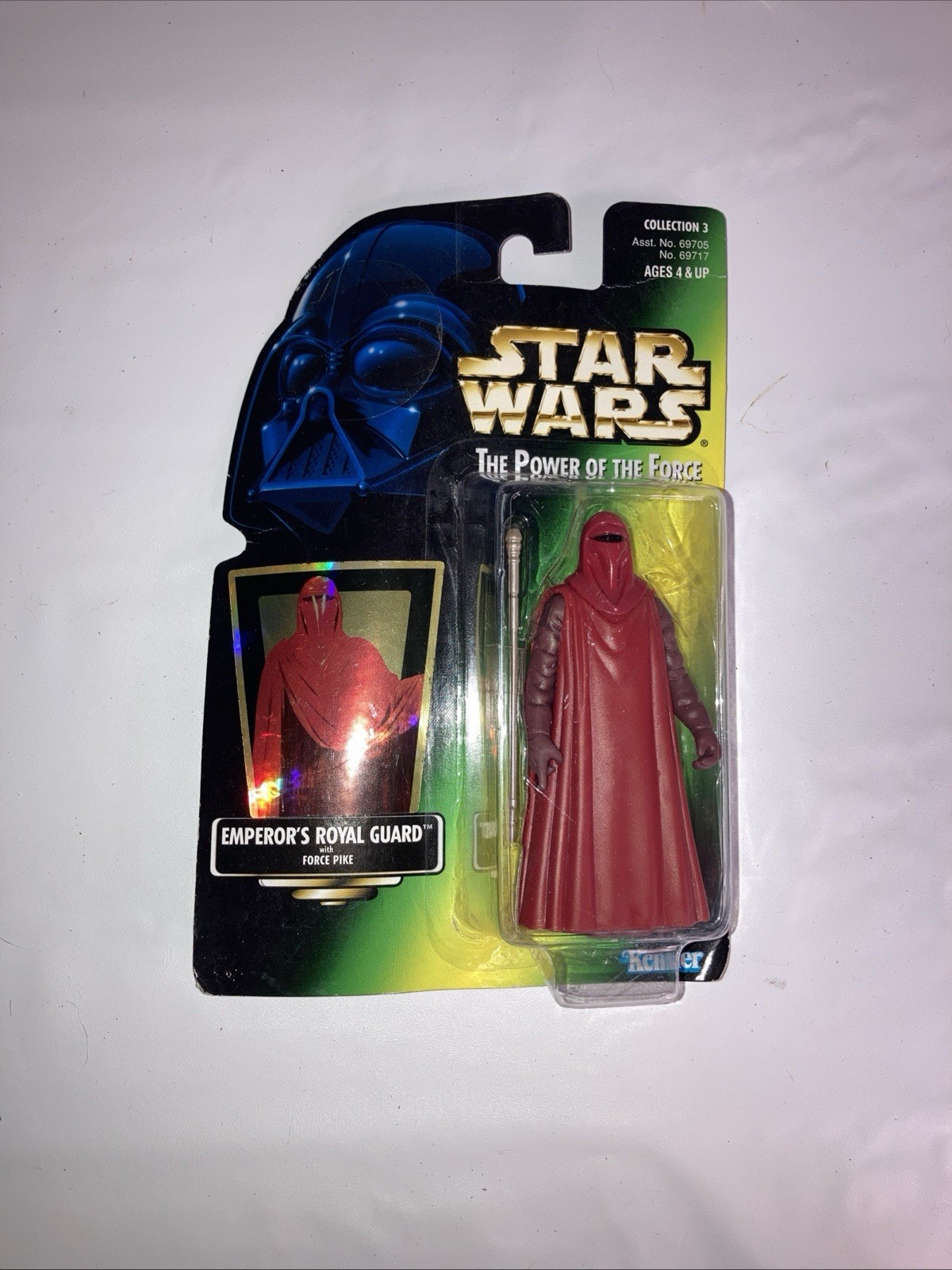 Kenner Star Wars Potere della Forza Carta Verde Ologramma Imperatore Guardia Reale...