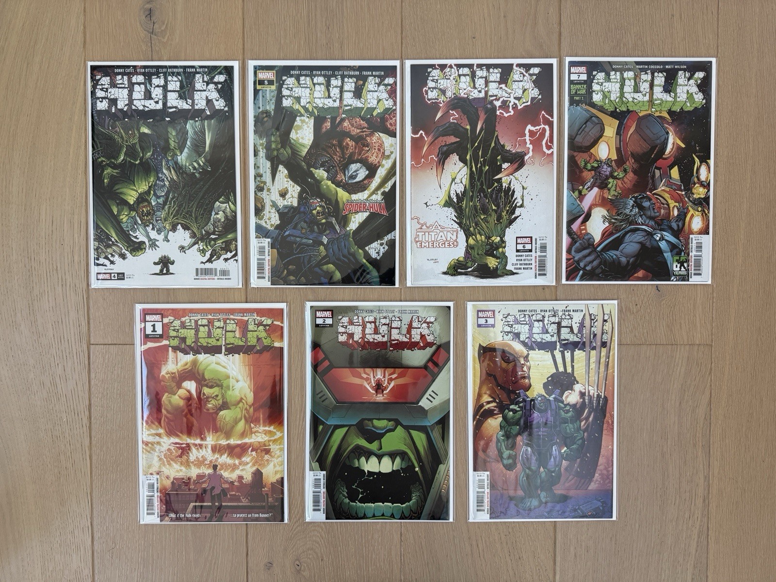 Lotto set completo HULK 1-14 NM 2022 CATES Ottley 1° TITAN HULK Marvel Comics funzionante