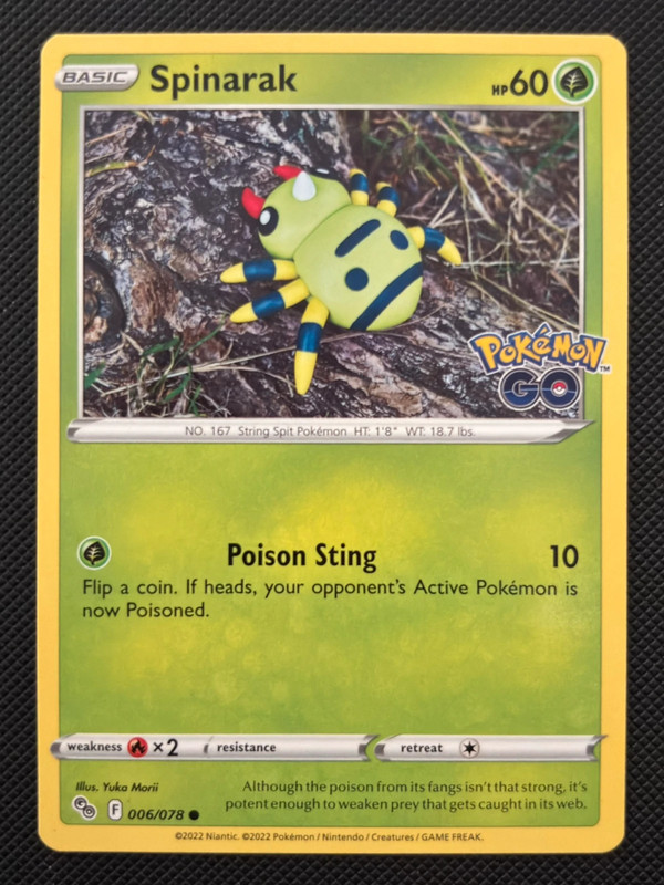 Pokemon kaart . Spinarak . Pokemon Go (Yuka Morii)