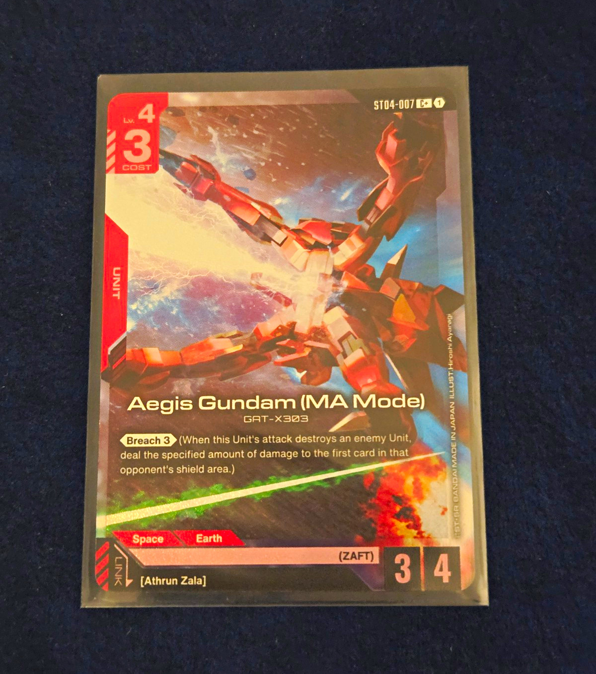 Bandai Gundam Card Game Aegis Gundam (MA Mode) ST04-007 Unit English