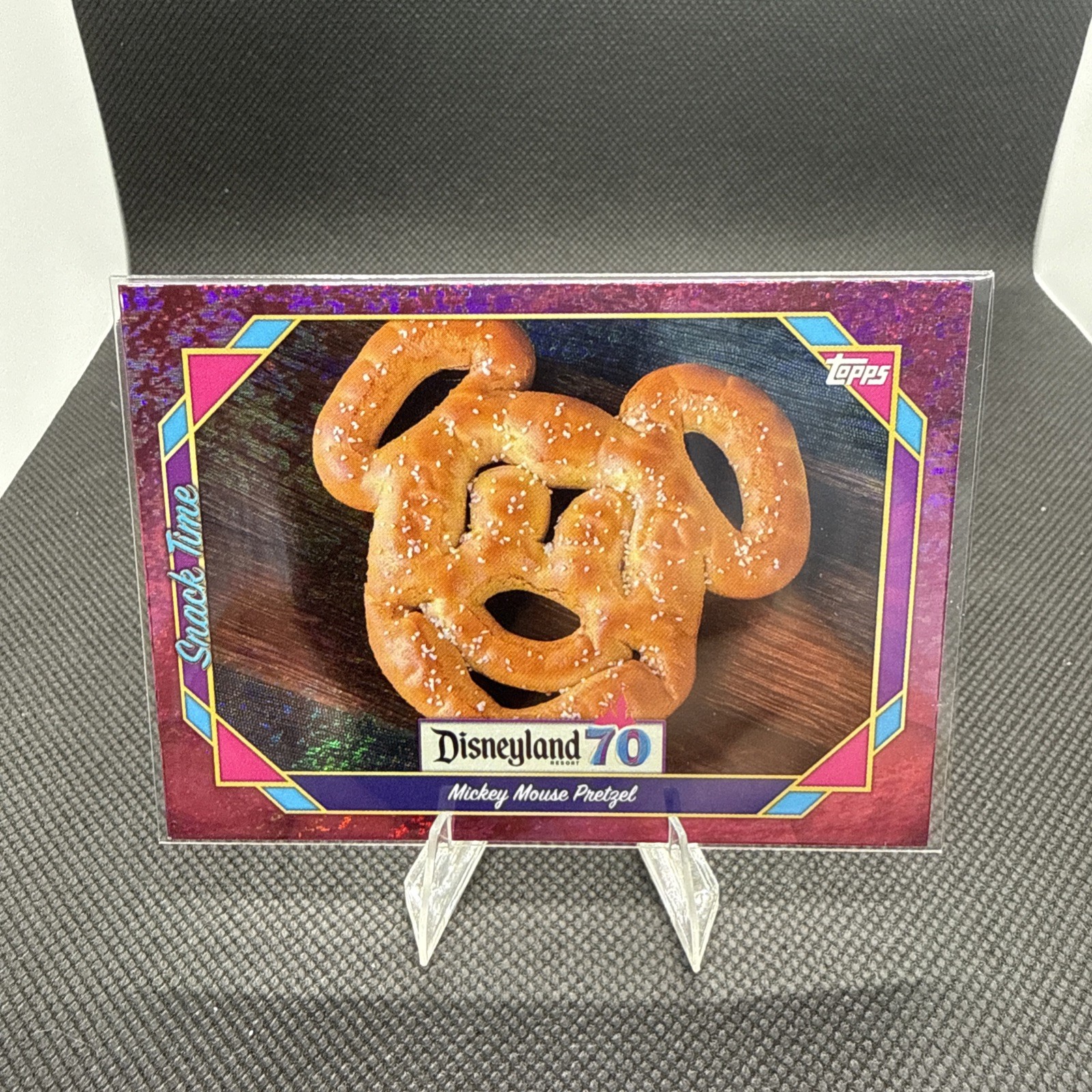 2025 Topps Disneyland 70th Anniversary Mickey Mouse Pretzel Pink Shimmer #113