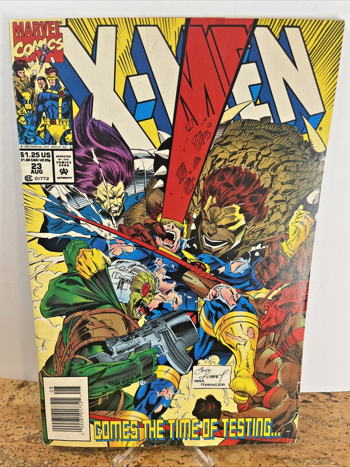 X-Men #23 (August 1993) Marvel Comics, Newsstand, Trading card #6 inside