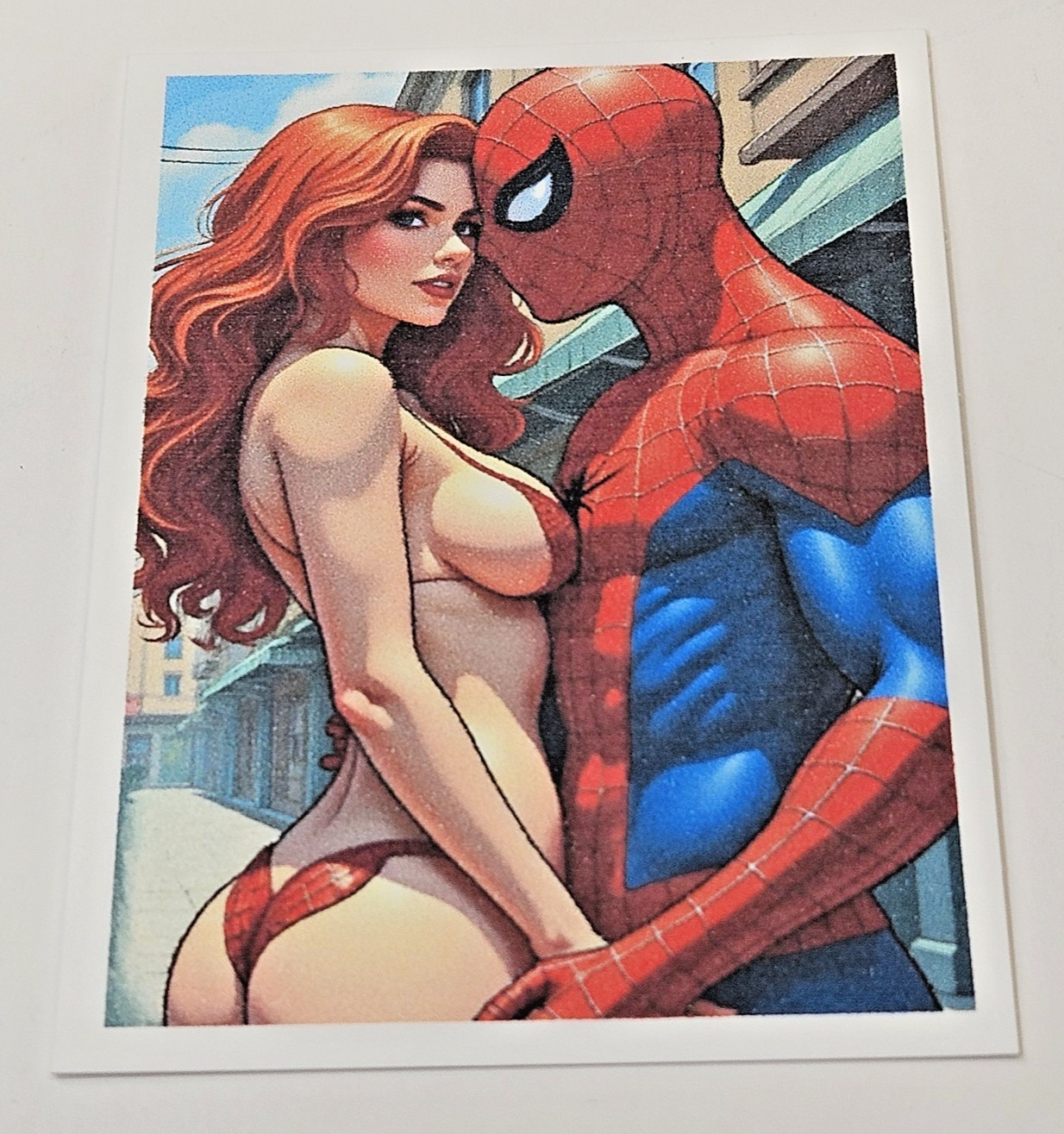 Spider Man Mary Jane Custom Art Trading Card Marvel Comics ACEO Signed by artist