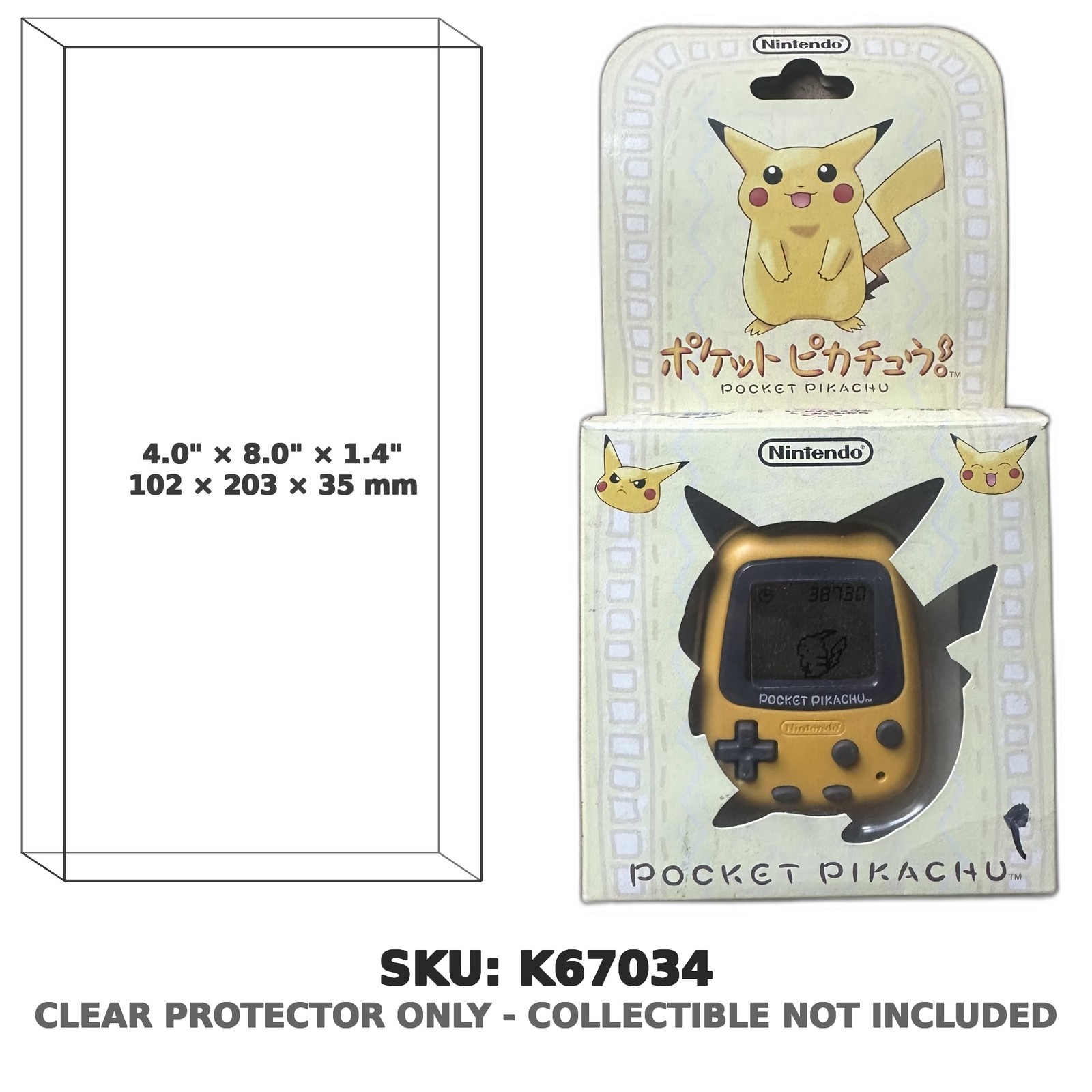 Protector For Pocket Pikachu Pokemon Japanese Version Virtual Pet