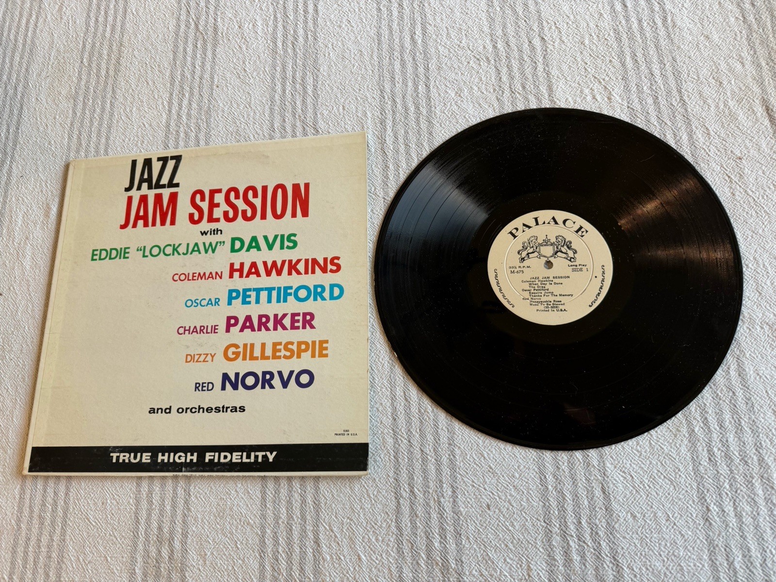 Jazz Jam Session with Eddie "Lock Jaw" Davis Vinyl Record Hawkins Parker LP EX