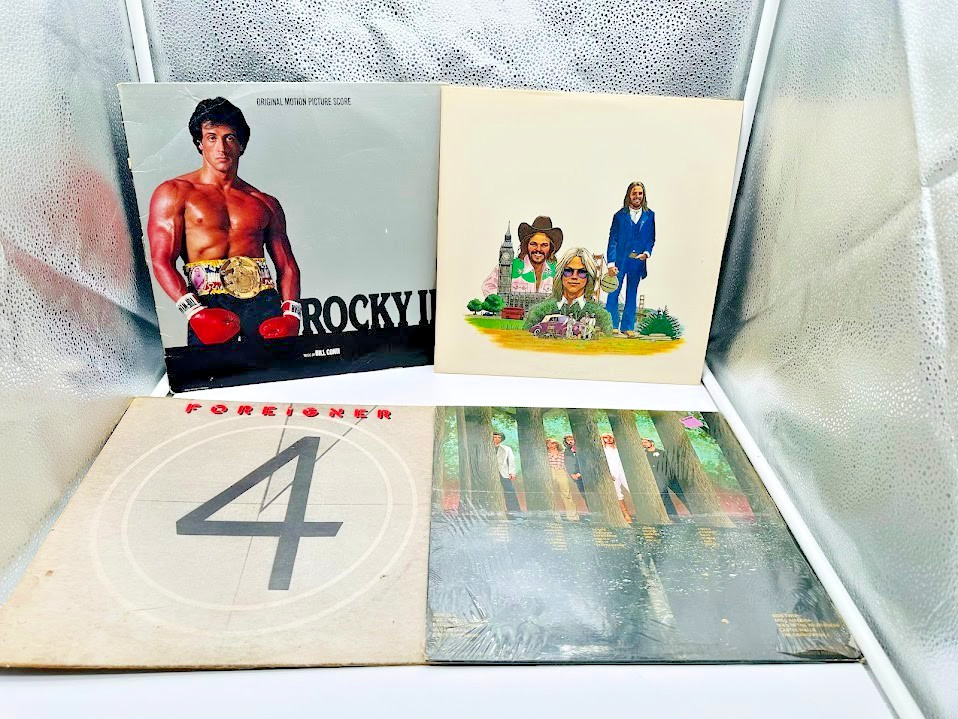 Vintage Vinyl LP Lot Foreigner 4 Rocky II Bee Gees Rod Stewart