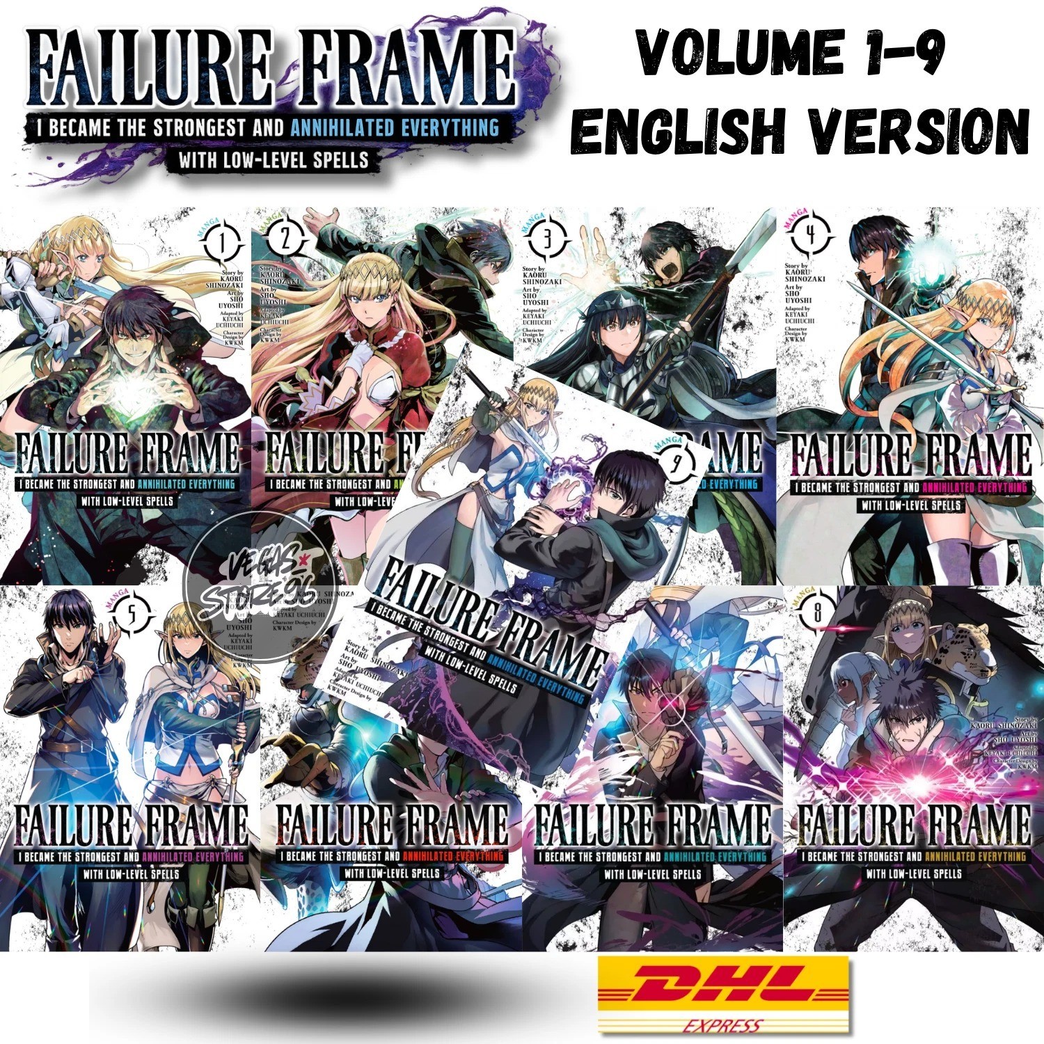 Failure Frame Manga Inglese Vol 1-9 Set Completo Fumetti Nuovo di Kaoru Shinozaki