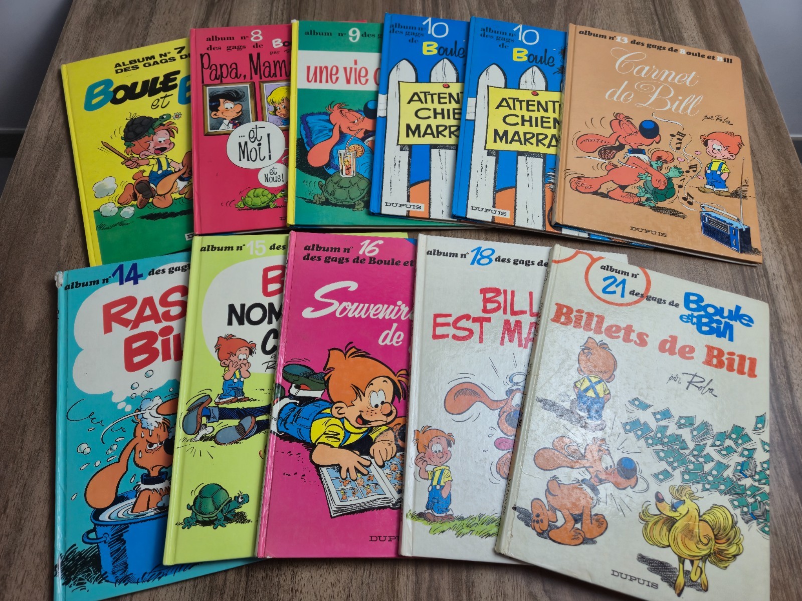 Lot 11 BD Boule et Bill Roba Dupuis albums cartonnés 10 titres différents