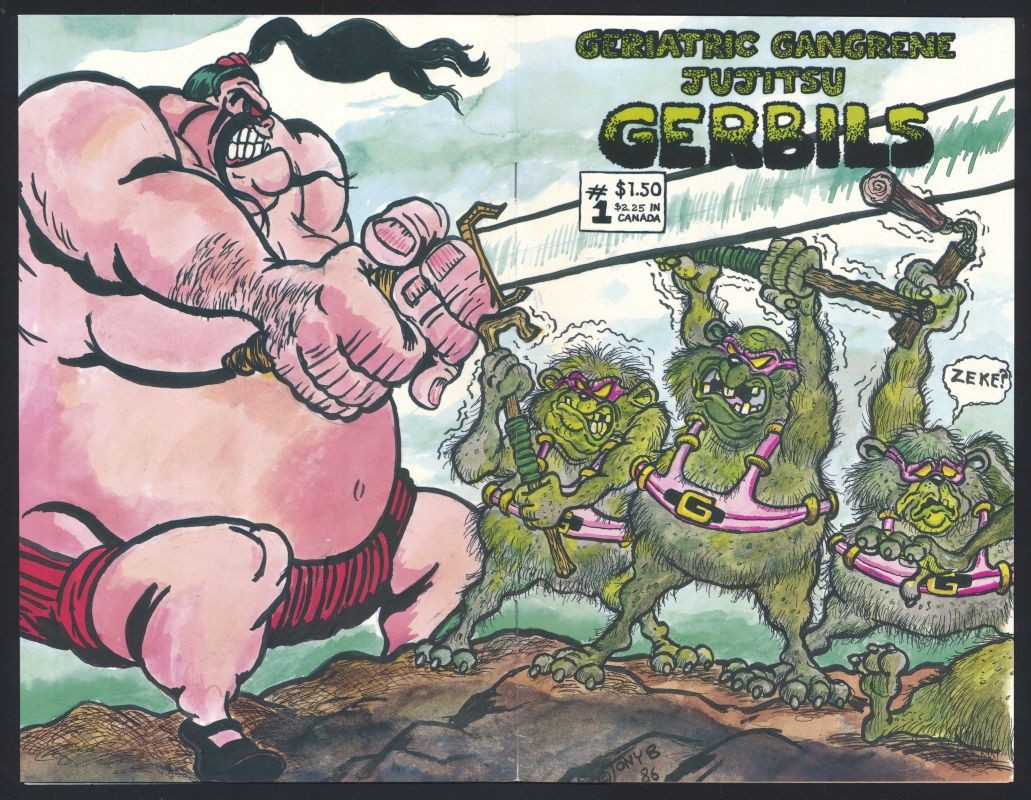 Geriatric Gangrene Jujitsu Gerbils #1 VF 1986 Planet-X TMNT Spoof fumetto
