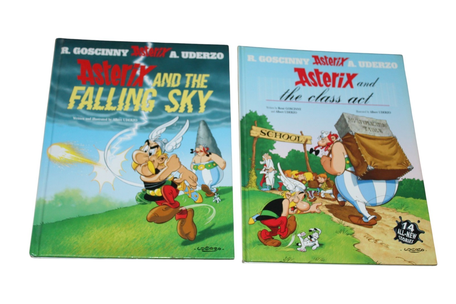 Asterix copertina rigida lotto 2 album class act falling sky 32 33 Goscinny Uderzo