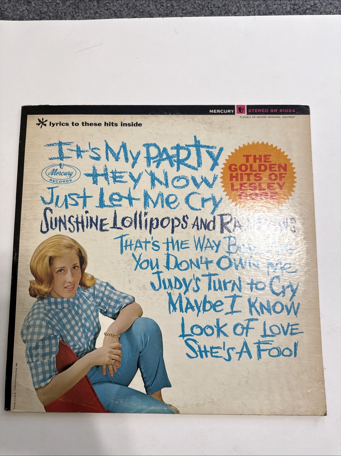 THE GOLDEN HITS OF LESLEY GORE - Its My Party 1965 Mercury LP Record EX