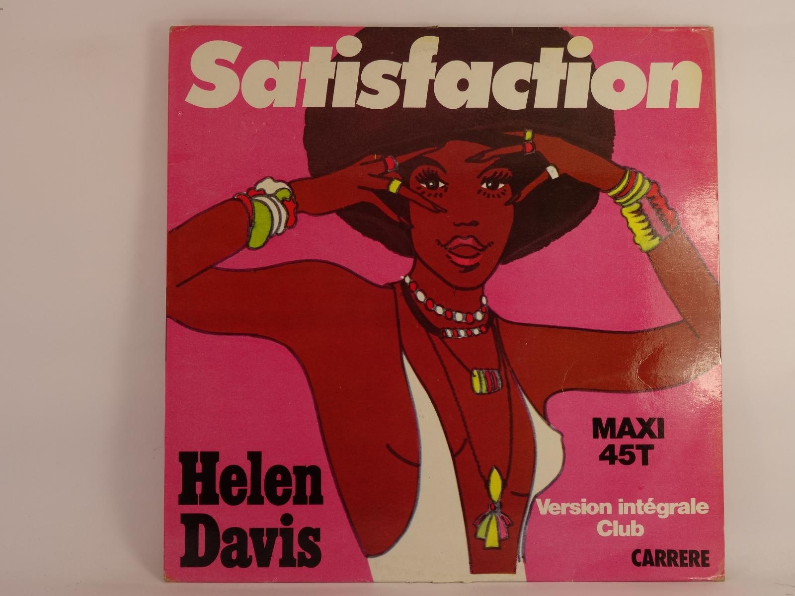 HELEN DAVIS SATISFACTION (5) 2 Track 12" Single plus Picture Sleeve CARRERE