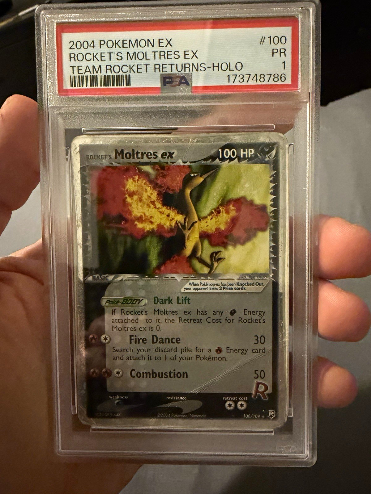 EX Team Rocket Returns Rocket's Moltres ex Holo 100/109 (2004) PSA 1