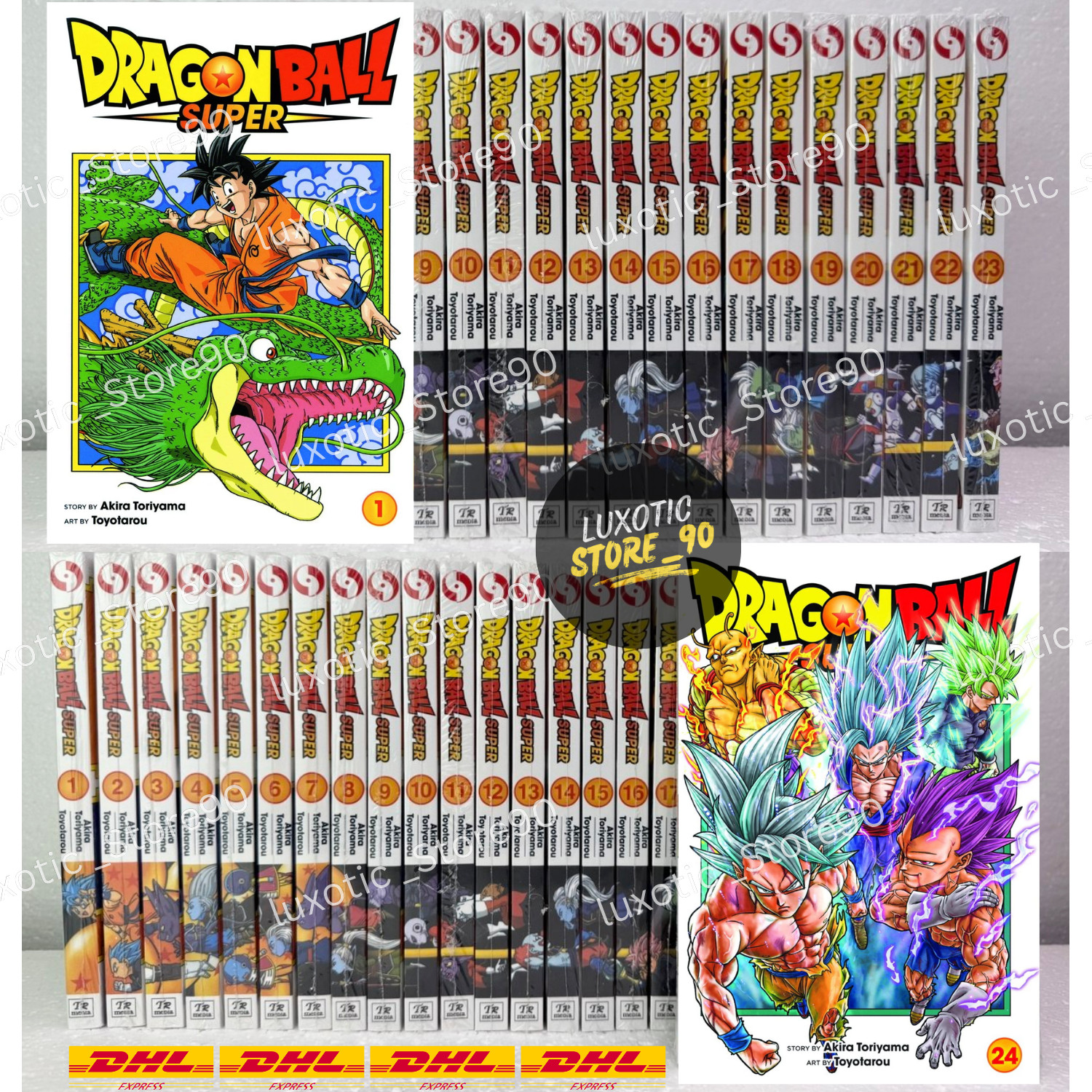 Dragon Ball Super Manga Vol 1-24 Versione Inglese Half/Full Set di Akira Toriyama