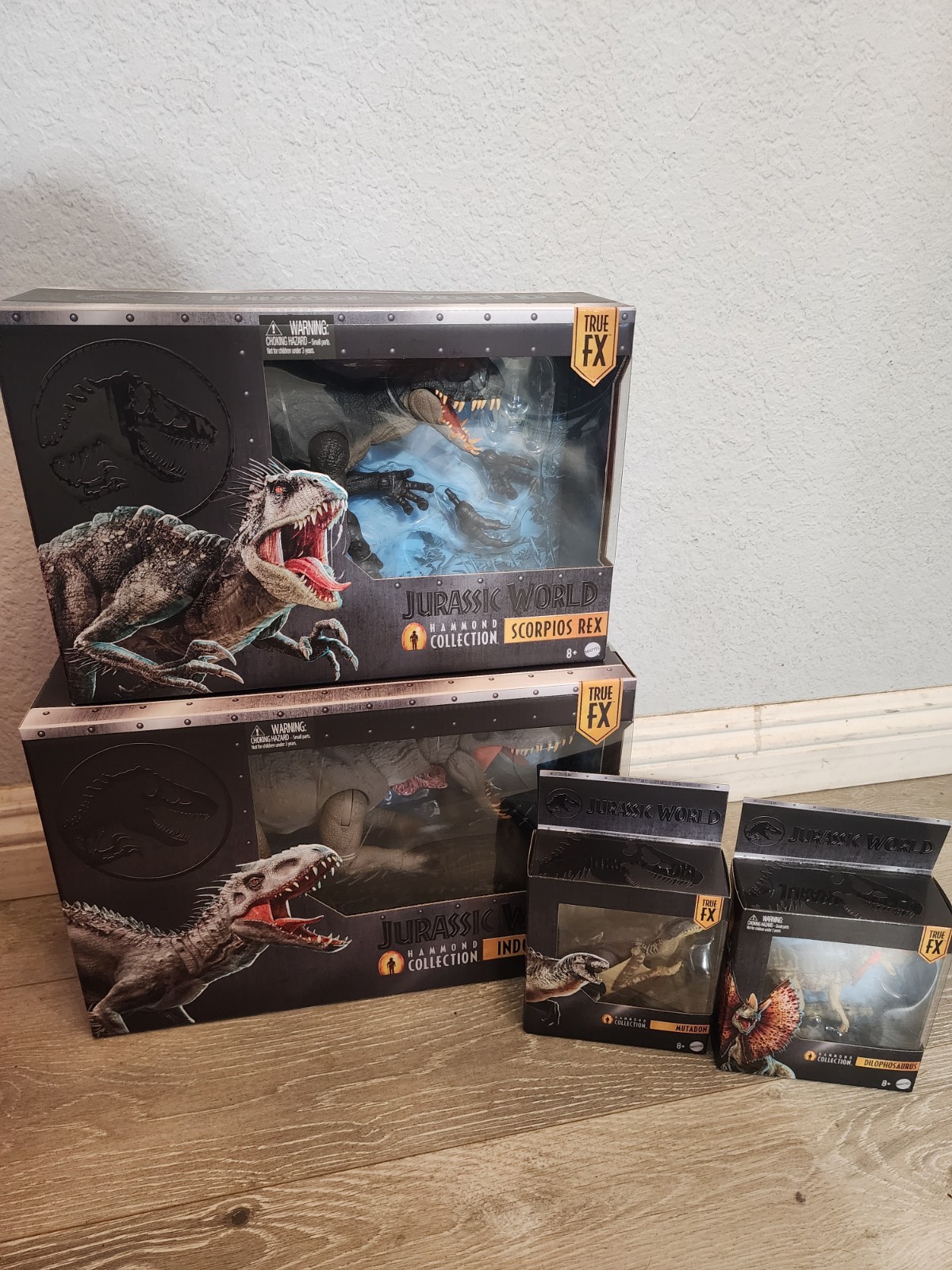 Lotto Jurassic World Hammond Collection Indominus Scorpius Dilophosaurus & Mutadon