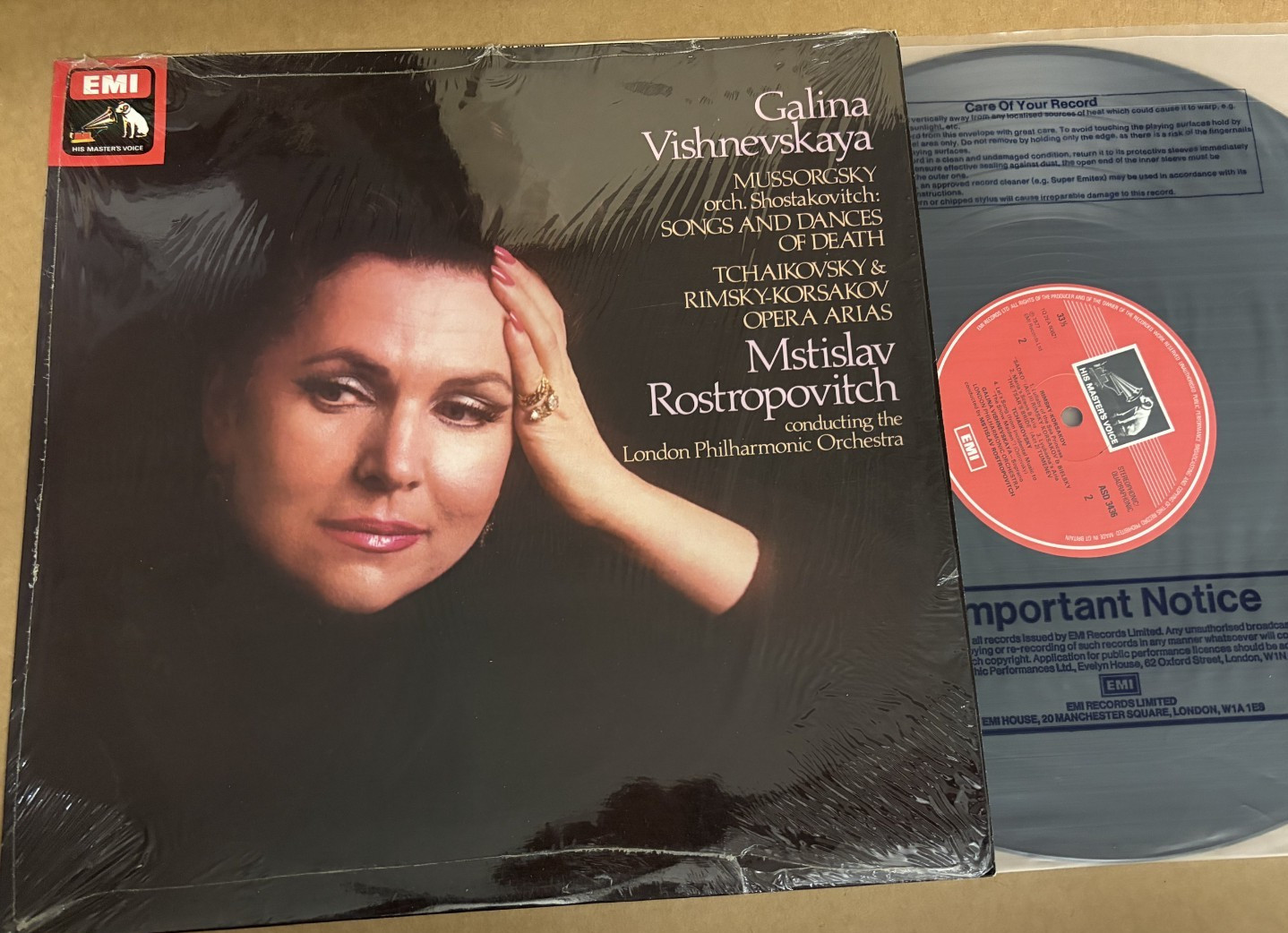 ASD 3436 Galina Vishnevskaya Rostropovich Mussorgky Tchaikovsky Rimsky Korskov