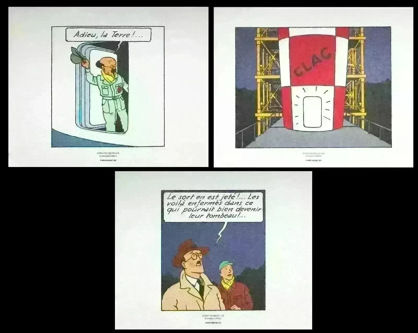 HERGÉ Lithographies Ex Libris Objectif Lune 3 2011